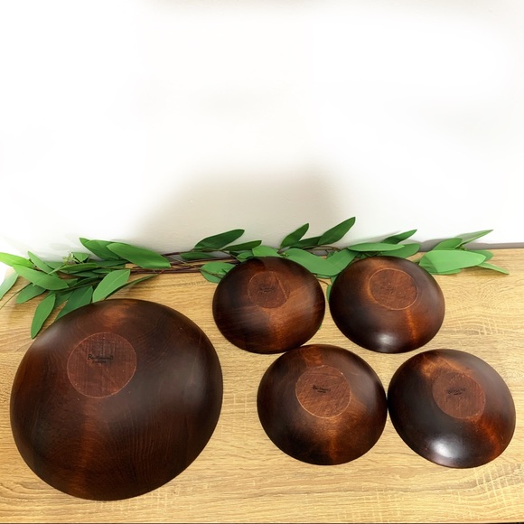 Baribocraft Set/4 wood Salad Snack Serving Bowls - Picture 9 of 9